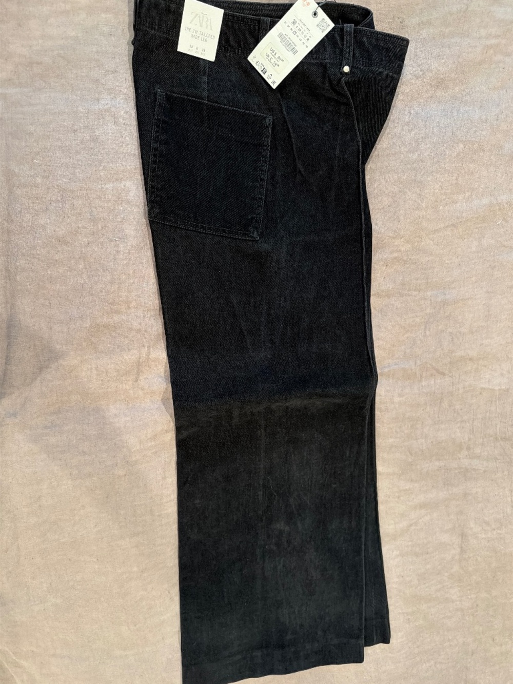 Zara ZW Tailored Wide Leg Black Pants Jeans Size 6 NWT